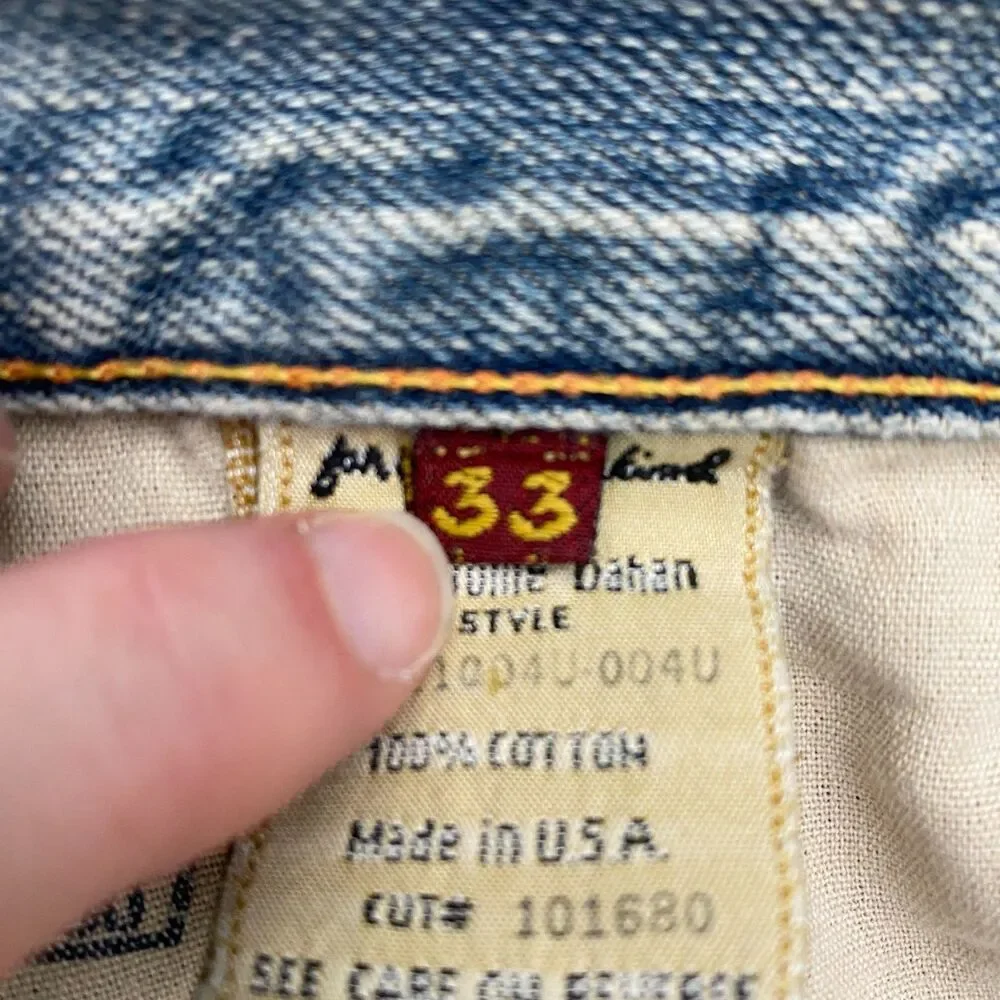 7 For all Mankind Jeans Relax Straight Button Fly Distressed Mens 33x31.5 Grunge - Picture 11 of 16